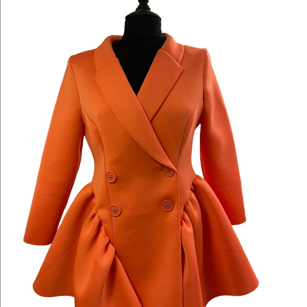 Orange blazer dress